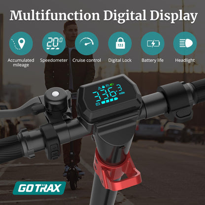 Gotrax G4 Electric Scooter, 10” Solid Tires, Max 25 Mile Range and 20Mph Power by 500W Motor, Double Anti-theft Lock, Bright Headlight and Taillight, 500W Foldable E Scooter for Adults