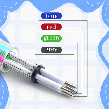 CZWZ 20Pcs Mini Multicolor Pens in One 4-in-1 Cute Pens Bulk for Kids, Fun Kawaii Ballpoint Pens for Birthdays and Children's Party Favors Gifts Teacher School Supplies