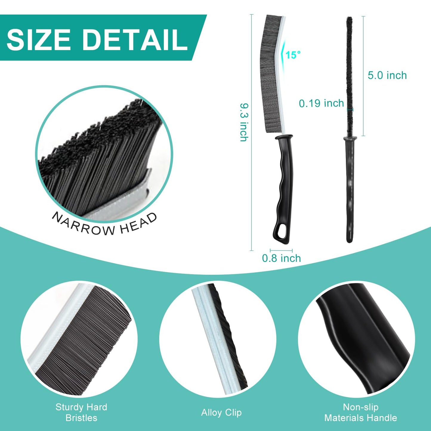 Crevice Cleaning Brush, Hard Bristle Brush for Cleaning, Multifunctional Gap Cleaning Brush Tool, Household Cleaning Tools for Kitchen, Bathroom, Toilet, Sink, Bathtub (5PCS)