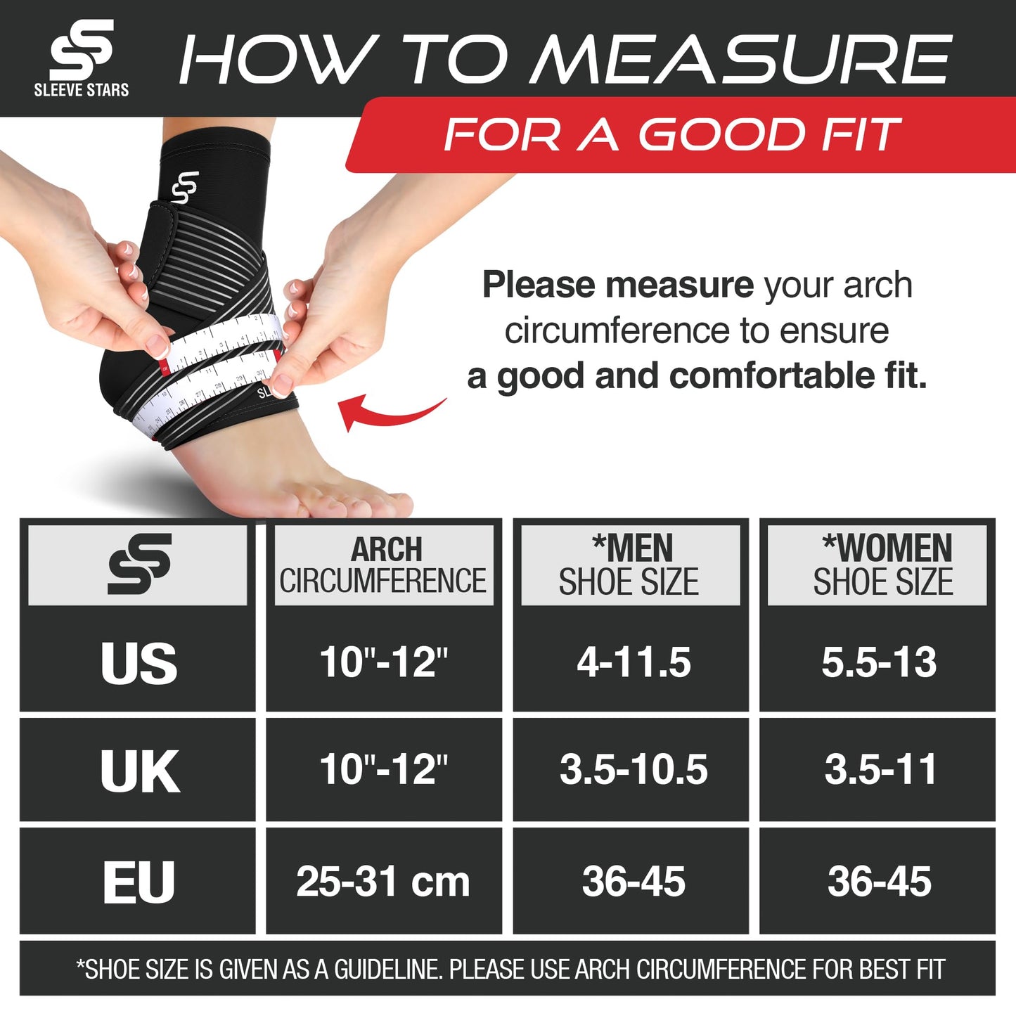 Sleeve Stars Ankle Brace for Sprained Ankle, Plantar Fasciitis Relief Ankle Support for Women, Ankle Compression Sleeve w/ Strap (Single/Black)