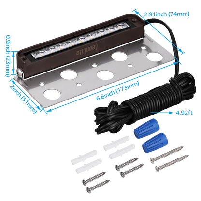 LEONLITE 8-Pack 7 Inch LED Hardscape Lighting, Retaining Wall Lights, LED Landscape Lighting, 12V Paver Light Low Voltage, 4.5W Outdoor Step Lights, 2700K Soft White, ETL