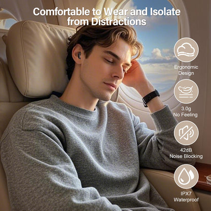 ZYHKON Sleep Earbuds Bluetooth 5.4 in Ear Touch Screen Sleep Headphones, Small Design Mini Sleep Earbuds for Side Sleepers with Sleep Mode, 48H Playtime Sleep Earphones Clear Calls, 5 EQ Modes, Black