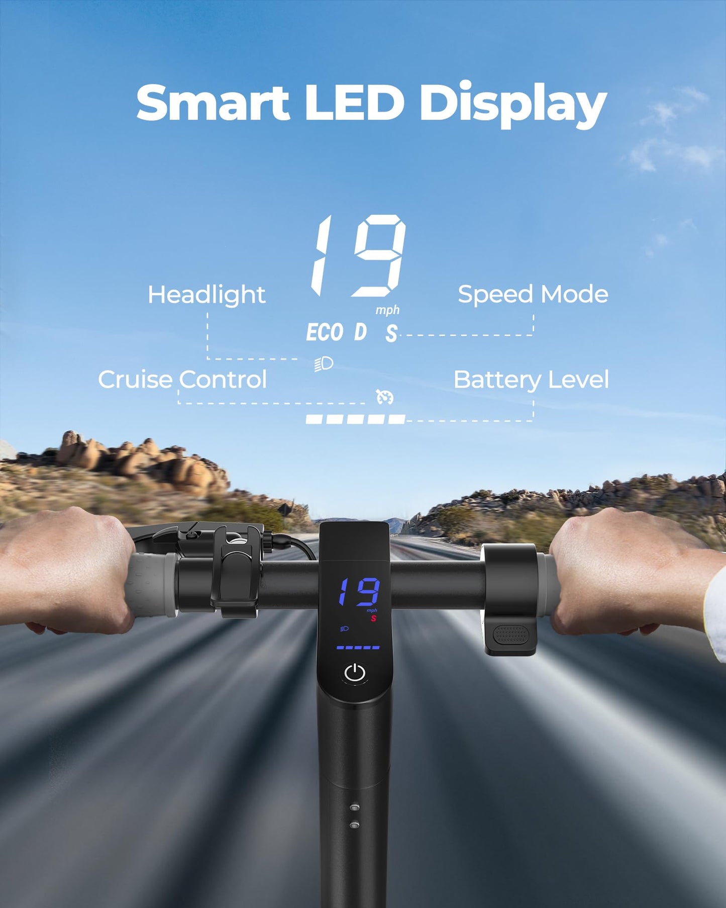 VOLPAM Electric Scooter, 350W/500W, 8.5"/10" Tires, 12/21/28 Miles Range, 16/19/22Mph, Folding E-Scooter with Dual Braking (8.5''-23Miles-Dual Suspension)