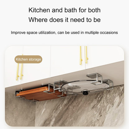 3PCS Stainless Steel Kitchen Sink Organizer Adhesive Sponge Holder No-Drill Wall Mounted Storage Hook for Dishcloth and Accessories