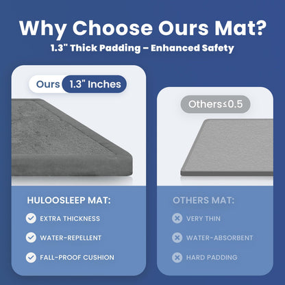 Huloo Sleep Ultra Soft Baby Play Mat for Floor,1.3" Thick Elasti-Foam 50x50 Playpen Mat for Toddlers Infant kids,Non-Slip Backing Safe for Crawling&Tummy Time,Tatami Style (Dark Grey)