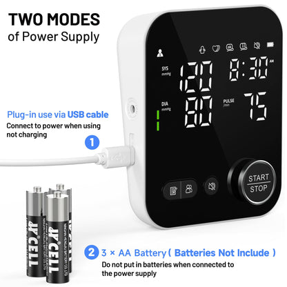 Blood Pressure Monitor Upper Arm Monitors for Home Use Adjustable 8.7"-16.5" Cuff LED Display 2x120 Memory Intelligent Voice Portable Machine with Storage Bag