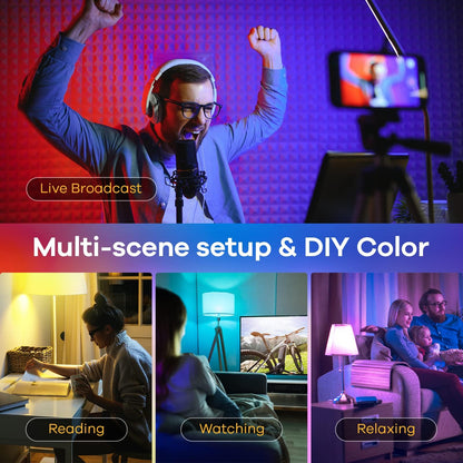 Linkind Matter Smart Light Bulb, WiFi Smart Bulbs, Work with Apple Home, Siri, Alexa, Google Home, SmartThings, RGTBW Color Changing Light Bulbs Mood Light, Music Sync, A19 E26 60W, 2.4Ghz WiFi 6 Pack