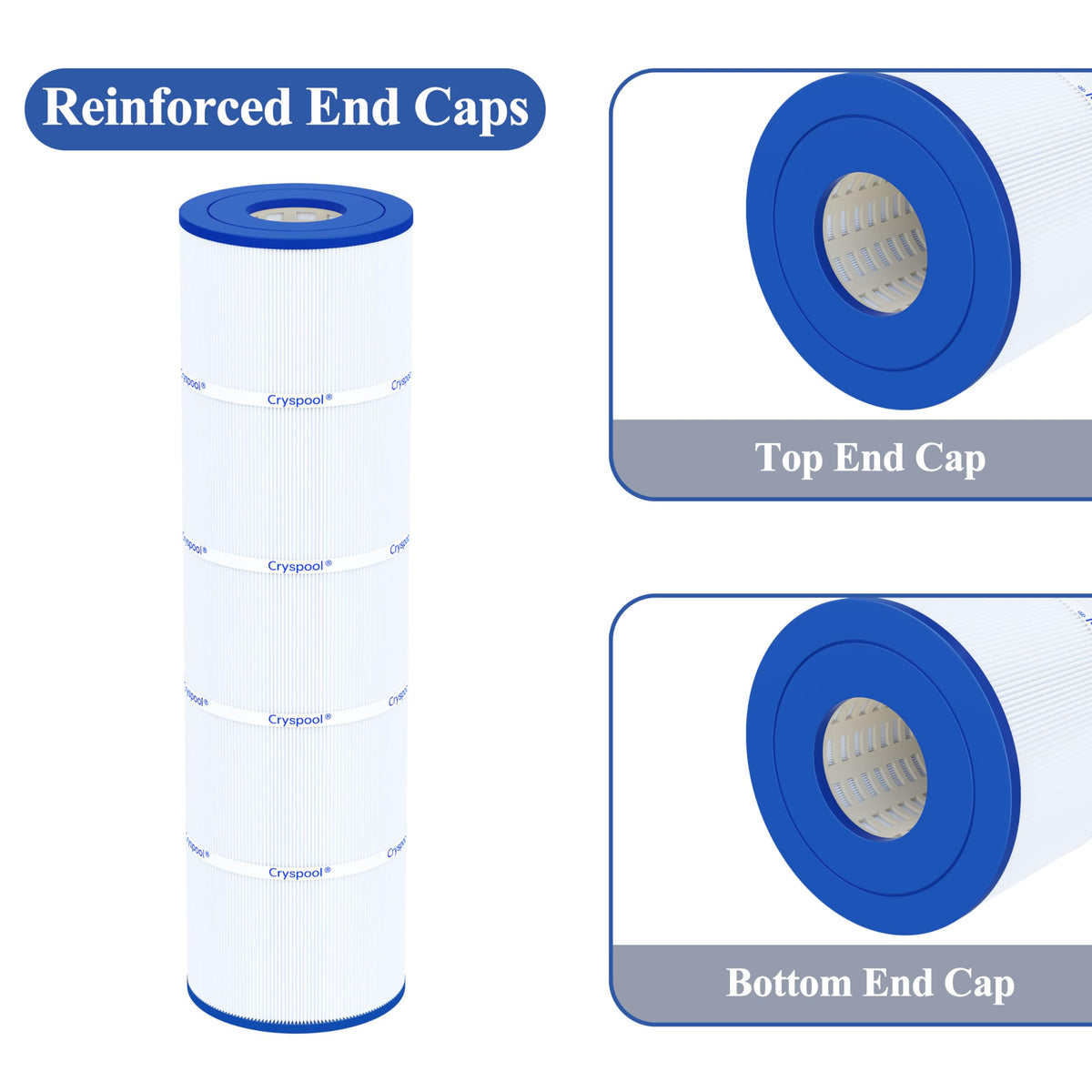 Cryspool® 07077 Filter Compatible with CCP420, Clean and Clear Plus 420, PCC105-PAK4, R173576, C-7471, 178584, 817-0106, FC-6470, 4×105 Sq. Ft Pool Filter Cartridges, 4 Pack