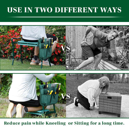 Garden Kneeler and Seat, Foldable Garden Stool Heavy Duty Gardening Bench for Kneeling and Sitting to Prevent Knee & Back Pain, Gardening Gifts for Women, Grandparents, Seniors, Mom & Dad