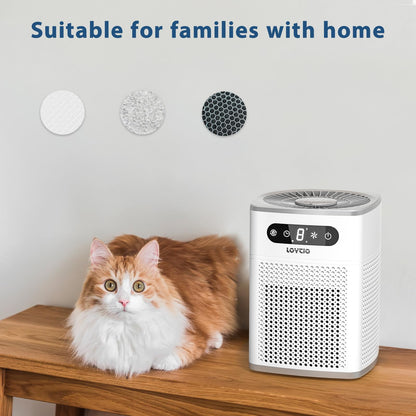 Air Purifiers for Bedroom, HEPA Covers Up to 302 sq.ft Room, 24db Sleep Model, Night Lighting, 3 Timers, with Aromatherapy for Bedroom, Dorm Room, Apartment, Kitchen-HY1800