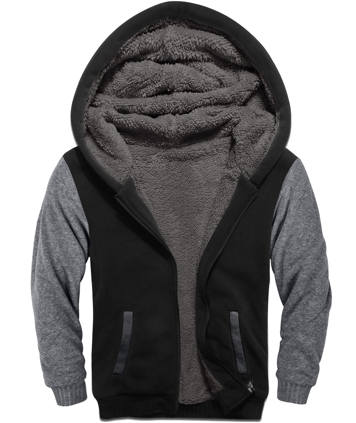 SWISSWELL Boys Hoodie Sherpa Fleece Lined Jacket with Zipper Long Sleeve Soft Warm Sweatshirt Outerwear for Kids