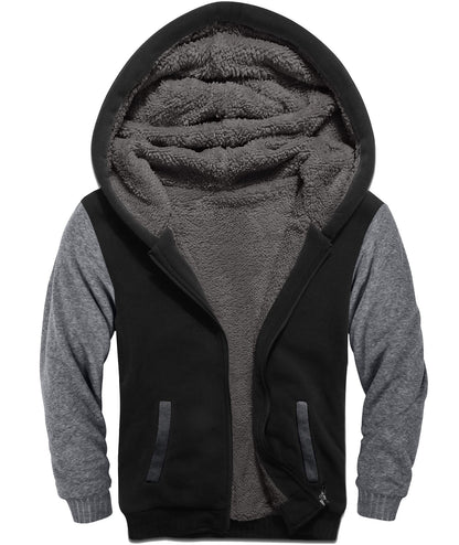 SWISSWELL Boys Hoodie Sherpa Fleece Lined Jacket with Zipper Long Sleeve Soft Warm Sweatshirt Outerwear for Kids
