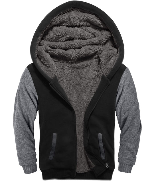 SWISSWELL Boys Hoodie Sherpa Fleece Lined Jacket with Zipper Long Sleeve Soft Warm Sweatshirt Outerwear for Kids