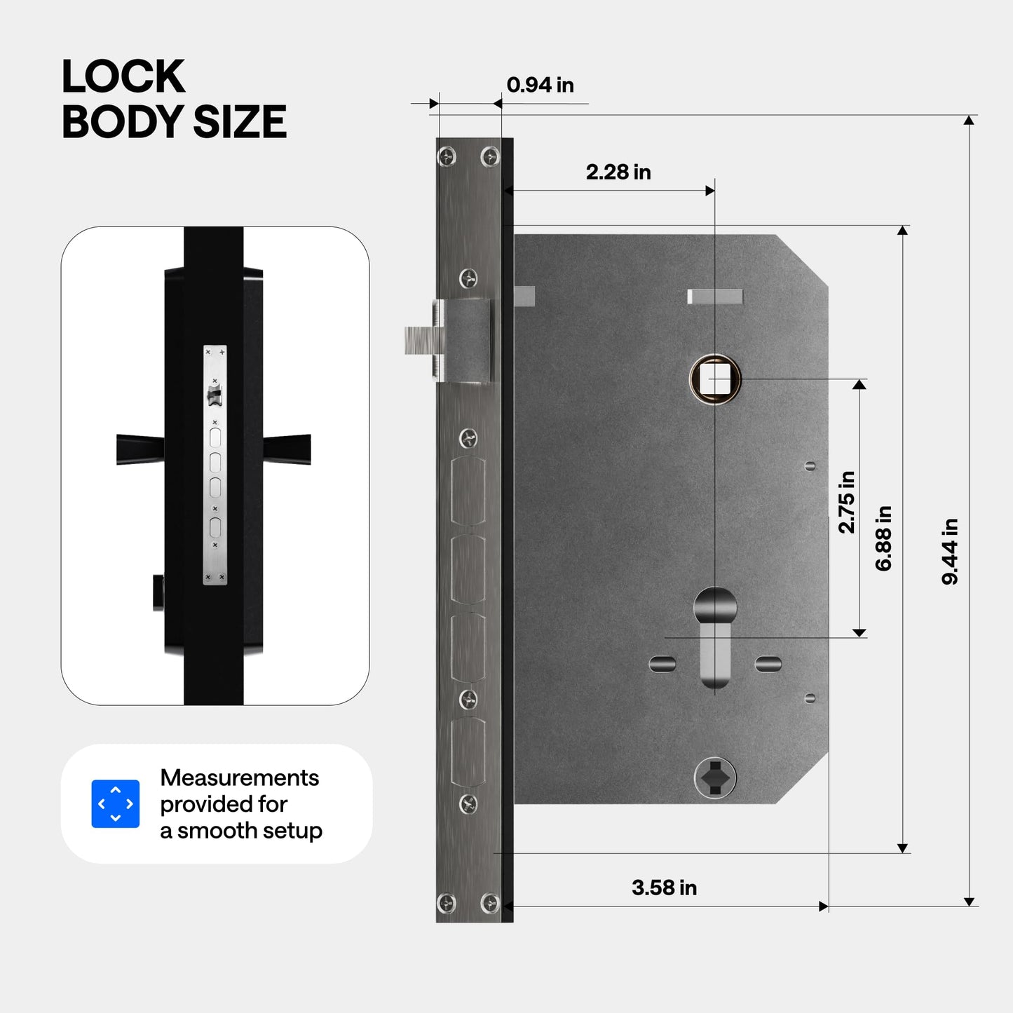 Smart Mortise Lock with WiFi Camera, Installation Kit - Digital Keyless Entry Door Lock Deadbolt with Handle Set - Card, Keypad, Fingerprint, Passcode - Electronic Smart Door Locks for Front Door