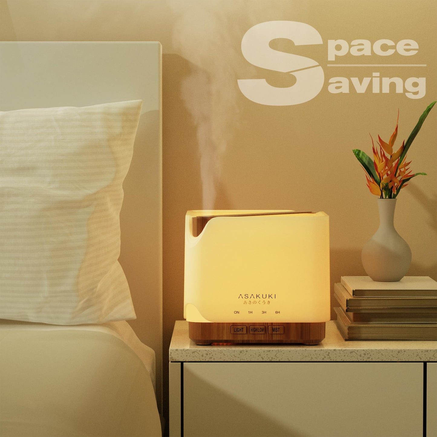 ASAKUKI 700 ml Premium Essential Oil Diffuser, 5 in 1 Ultrasonic Aromatherapy Fragrant Oil Vaporizer Humidifier, Timer and Auto-Off Safety Switch, 7 LED Light Colors