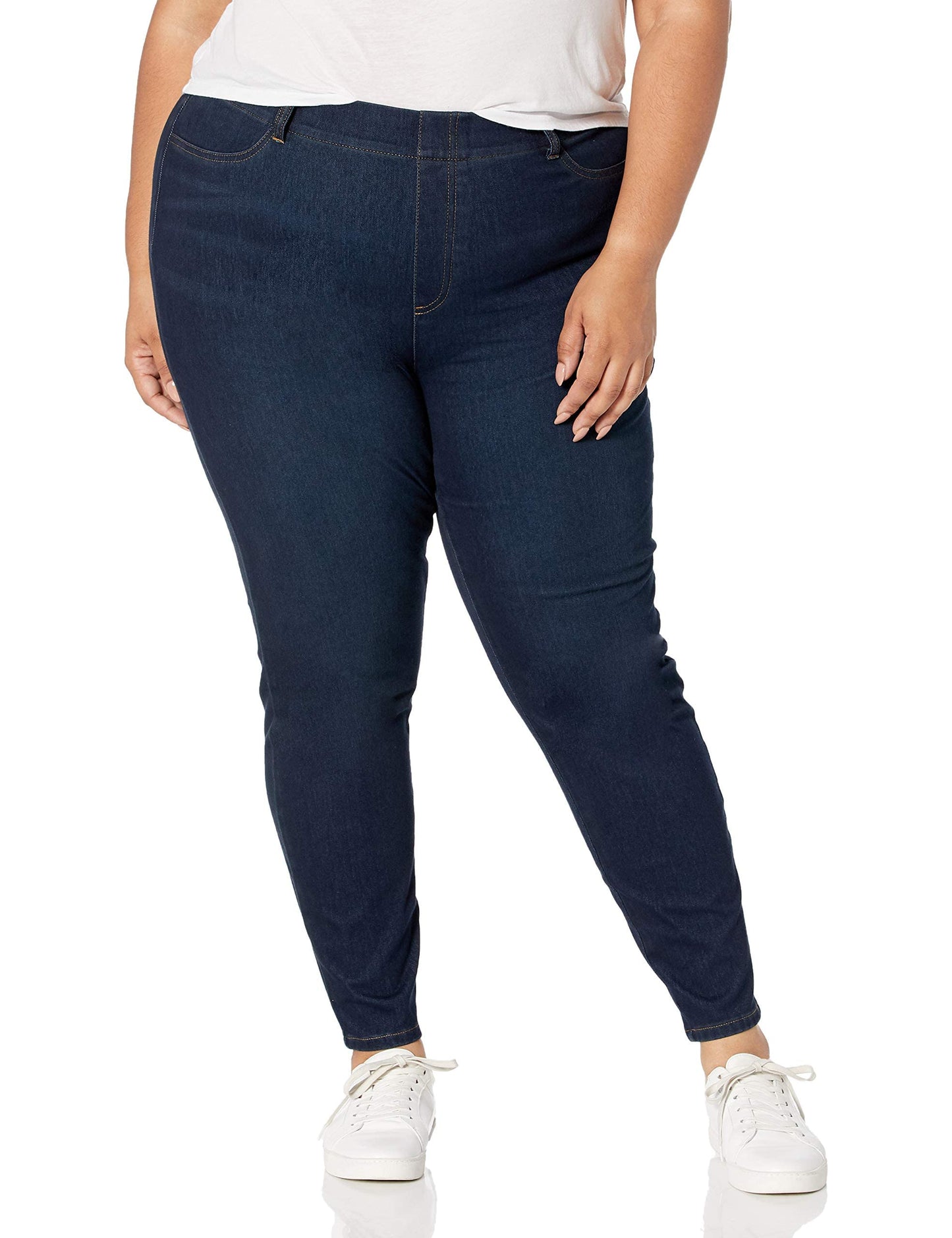 Amazon Essentials Women's Pull-On Knit Jegging (Available in Plus Size), Dark Wash, XX-Large