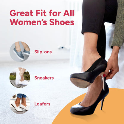 Eedor Women's No Show Socks, Comfy and Breathable Non-Slip, Low Cut Invisible Liner Socks for Casual and Formal Wear, Durable, Soft, Stretchable Fabric - 6 Pairs, Large, Size 8-10 - White