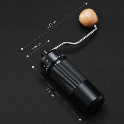 Manual Coffee Grinder by Suvykep — 6 Star Coffee Grinder Manual with 25g Capacity, CNC Stainless Steel Espresso Grinder with 55 Grind Settings — For Espresso, French Press, Pour Over (Black)