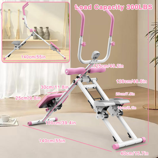 KINMAC 2 in 1 Stair Stepper & Ab Workout Machine - Multi-Function Trainer-Upgrade High-Efficiency Stairmaster & Ab Trainer Machine Full-Body Exercise Equipment for Home Gym Exercise -White Pink