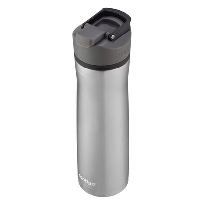 Contigo Cortland Chill 2.0 Vacuum-Insulated Stainless Steel Water Bottle Spill-Proof Sip Technology Interchangeable Lid 24oz Steel/Licorice Perfect for Fitness Travel Everyday Use