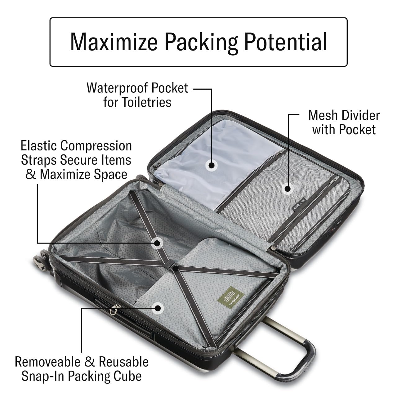 Samsonite Octiv Lightweight Hardshell 3-Piece Luggage Set (20/24/28) - Durable & Impact Resistant, 360° Aero Trac Spinner Wheels, Adjustable Telescopic Handle, Expandable, TSA Approved Lock - Blue