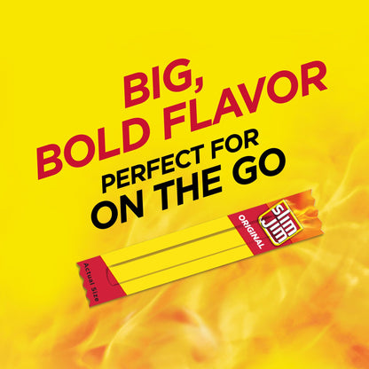 Slim Jim Smoked Meat Sticks, Original Flavor, 6g Protein Per Serving, Snack Size, Lunchbox Snack, 0.28 oz. (100 Count)