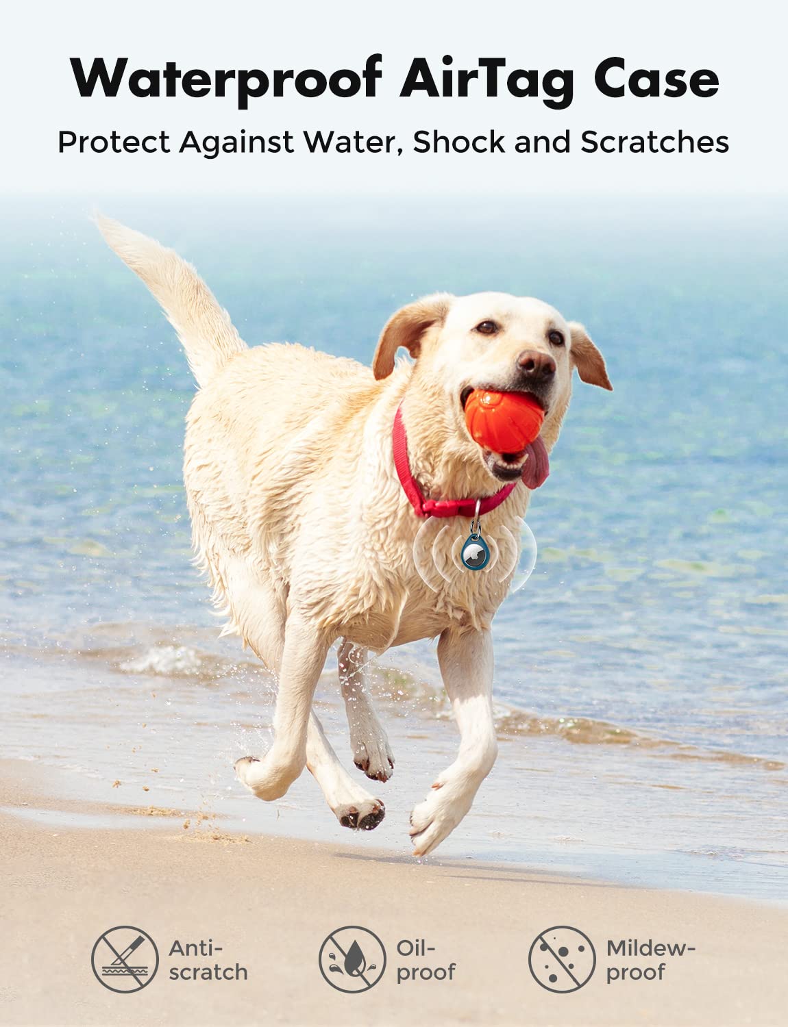 UNBREAKcable AirTag Holder for Apple - 4 Pack Air Tag Case [Fit Tightly Design] [Easy to Install] [Hold Air Tag Securely] Waterproof TPU Shell Protective Cover with All Metal Keychain Key Ring Clip