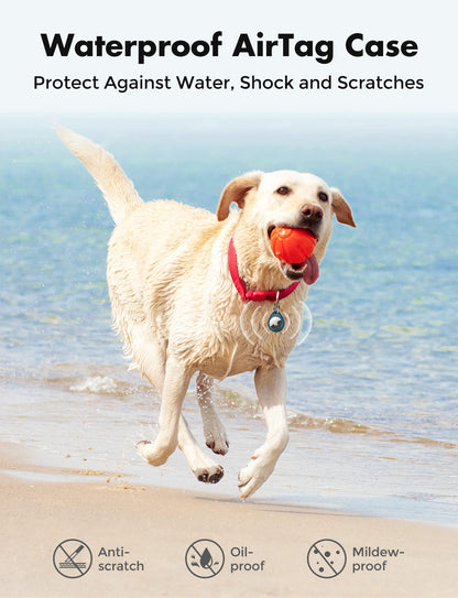 UNBREAKcable AirTag Holder for Apple - 4 Pack Air Tag Case [Fit Tightly Design] [Easy to Install] [Hold Air Tag Securely] Waterproof TPU Shell Protective Cover with All Metal Keychain Key Ring Clip