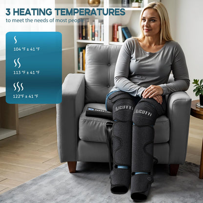 Air Compression Leg & Foot Massager with Heat – Relief for Circulation, Fatigue & Tension – Relaxing Gifts for Dad, Mom, Men & Women – Ideal for Father’s Day, Mother’s Day, Christmas & Birthdays