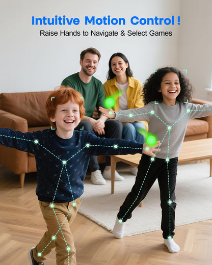 MetFut AR Motion Gaming Console - Plug & Play Video Game System for Kids & Families. Great for Indoor Physical Play, Interactive Family Fun, Game Nights, Playtime and Playdates