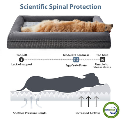 WNPETHOME Washable Extra Large Dog Bed, XXXXL Dog Couch, Orthopedic Pet Sofa Bed with Removable & Waterproof Cover, Giant Pet Couch with Sides