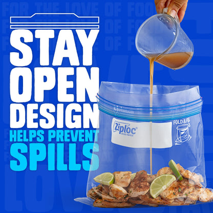 Ziploc Gallon Food Storage Freezer Bags, Stay Open Design, Easy to Fill, 30 count, 4 Pack, 120 Total (Packaging May Vary)