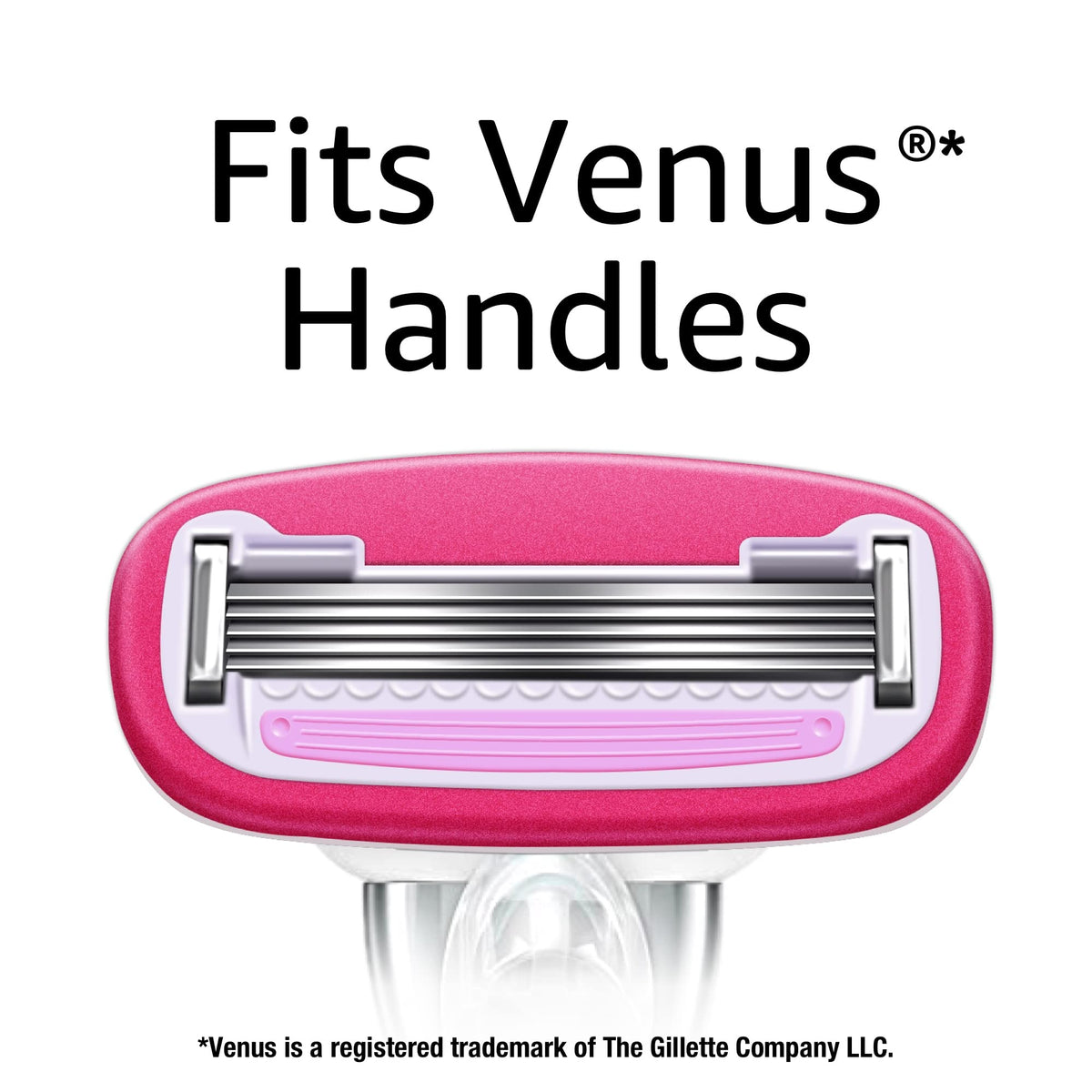Amazon Basics Women's 5 Blade Razor Blades Refills, Fits Amazon Basics FITS System & Venus Handles, 6 Cartridges (Pack of 1)
