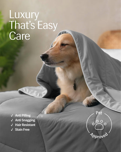 REST® Evercool® Cooling Comforter, King/Cali King, Blanket for Hot Sleepers, All Season Bedding to Keep Cool for Night Sweats, Breathable Lightweight Blanket, 106x90 Inches, Cool Gray
