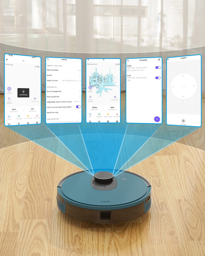 OKP L1 Robot Vacuum with 4000Pa Suction Power 180min Runtime, LIDAR Navigation, Smart Mapping, APP/Voice/Remote Control, Self-Charging, Smart No-Go Zone, for Hard Floors Pet Hair and Carpets