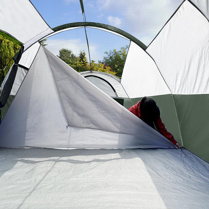 CAMPROS CP Tent 8 Person Camping Tents, Weather Resistant Family Tent, 5 Large Mesh Windows, Double Layer, Divided Curtain for Separated Room, Portable with Carry Bag