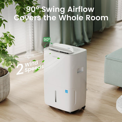 Waykar 80 Pints Energy Star Dehumidifier for Spaces up to 5,000 Sq. Ft at Home, in Basements and Large Rooms with Drain Hose and 1.14 Gallons Water Tank (JD025CE-80)