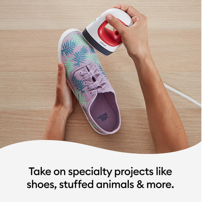 Cricut EasyPress Mini Heat Press for Pressing Small Objects Like Shoes, Stuffed Animals, Hats & More, 3 Heat Settings & Precision Tip, Ceramic-Coated Heat Plate, Compact & Lightweight, Raspberry