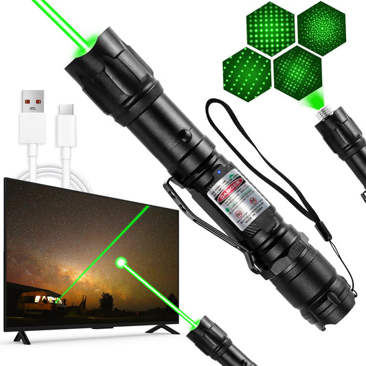 MIPREZT [Professional] Rechargeable Green Line Light Flashlight Long Distance Range for TV/LED/LCD Screens Tactical Flashlights Presentation Office/Outdoors/Astronomic/Construction [005]