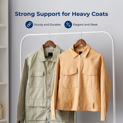 SereneLife 60-Pack Vintage Wooden Suit Hangers – Heavy-Duty, Non-Slip Clothes Hanger Set with 360° Chrome Swivel Hook & Notches – Solid Wood Coat Hangers for Suits, Jackets, Dresses & More