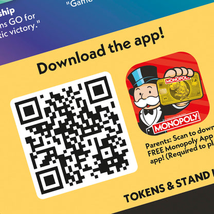Monopoly App Banking Board Game | App-Enabled Game | Links to Smart Devices | Ages 8+ | 2 to 6 Players | 45 Mins. | Family Games for Kids