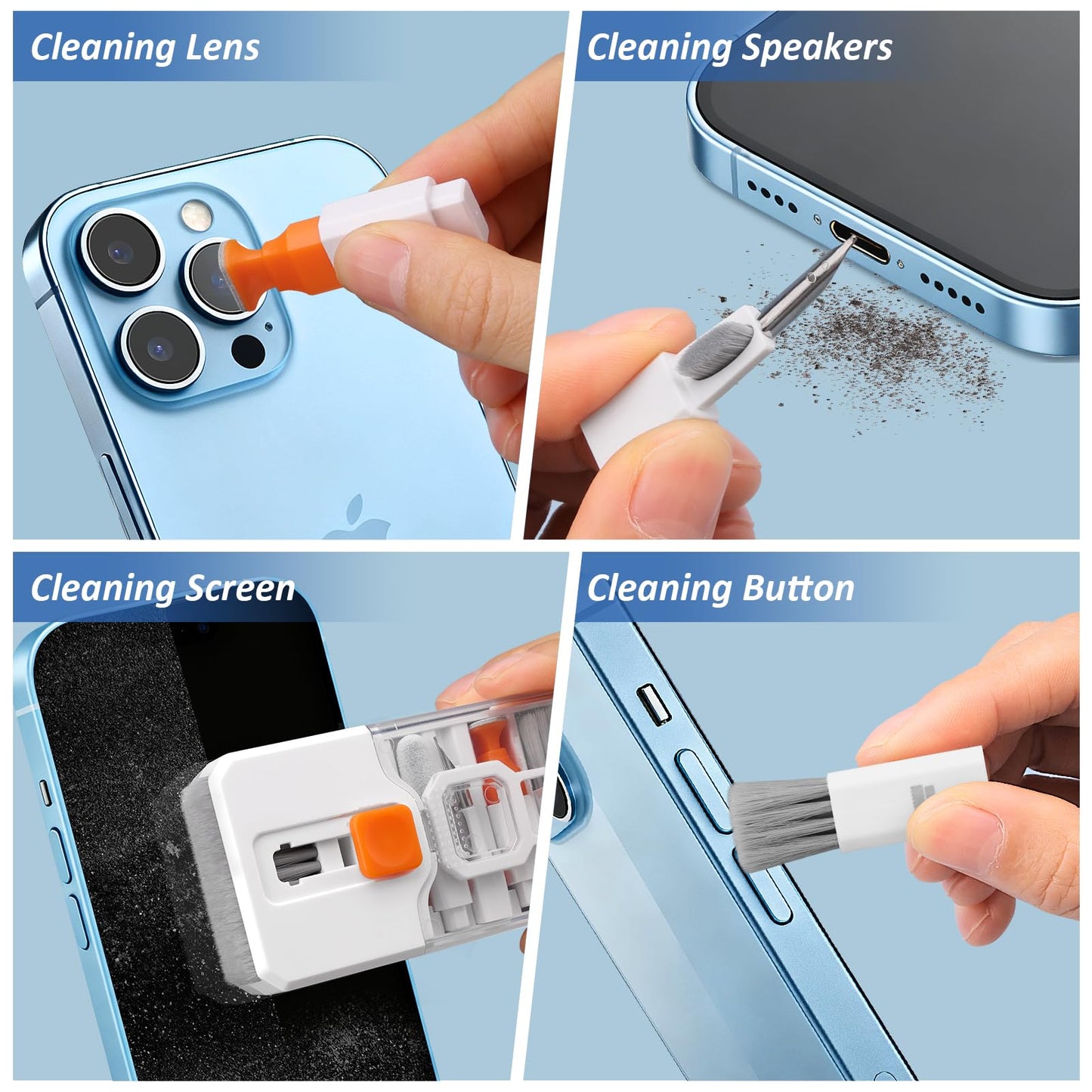 Keyboard Cleaning Kit Laptop Cleaner, 10-in-1 Computer Screen Cleaning Brush Tool, Multi-Function PC Electronic Cleaner Kit Spray for iPad iPhone Pro, Earbuds, Camera Monitor, All-in-one with Patent