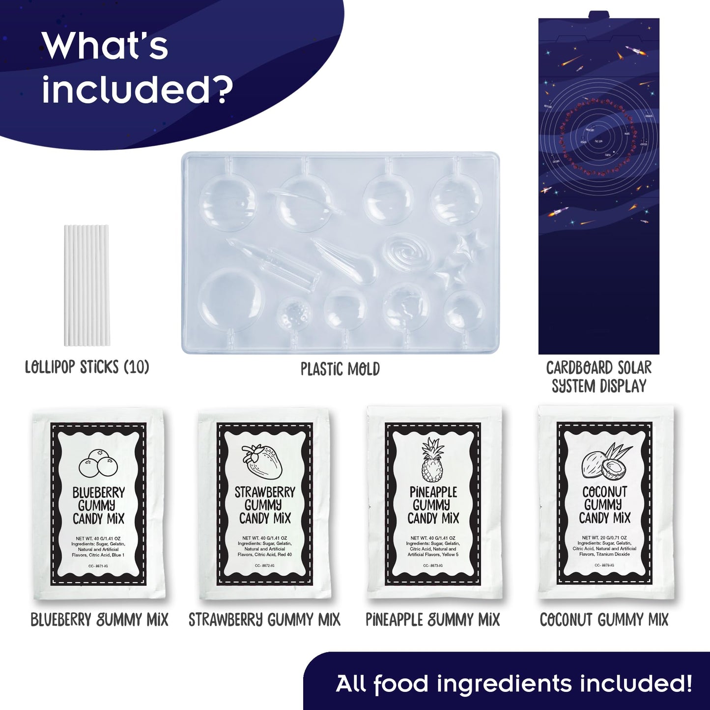 Thames & Kosmos Space Gummy Candy Lab | Tasty Labs STEM Experiment Kit, Make Space-Themed Gummy Pops & Candies, Explore Chemistry in Cooking, Safe to Eat, Made in USA, Food Ingredients Included