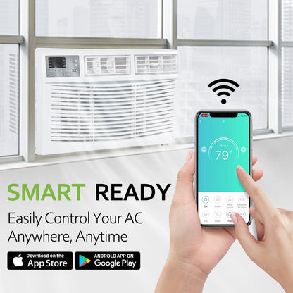 WiFi Enabled 12,000 BTU Window Air Conditioner, Smart Window AC Unit with Remote, Energy Saving, Easy Install Kit, Cools up to 550 Square Feet