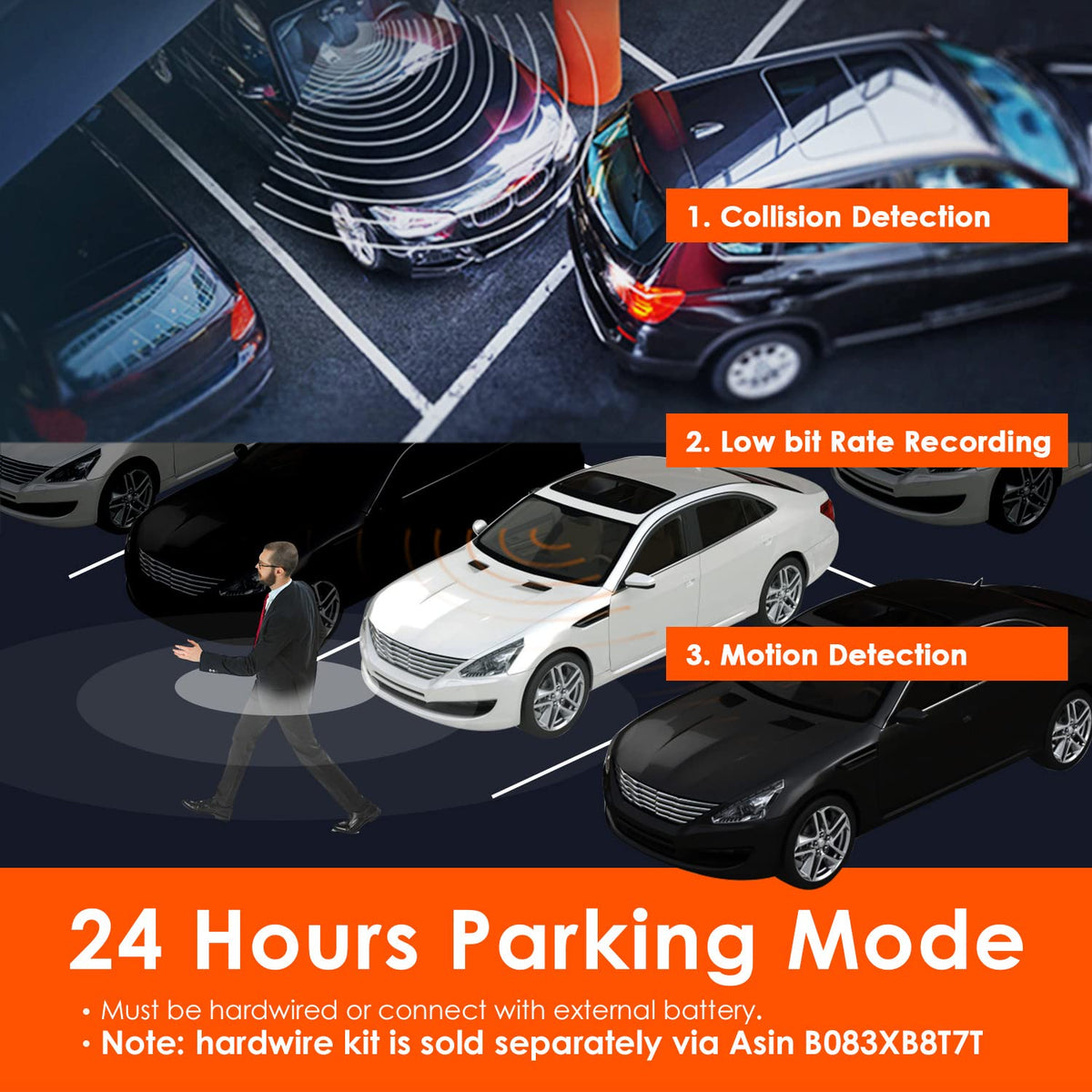 VANTRUE N4 3 Channel Dash Cam, 4K+1080P Dual Channel, 1440P+1440P+1080P Front Inside Rear Three Way Triple Car Dash Camera, IR Night Vision, Capacitor, 24 Hours Parking Mode, Support 256GB Max