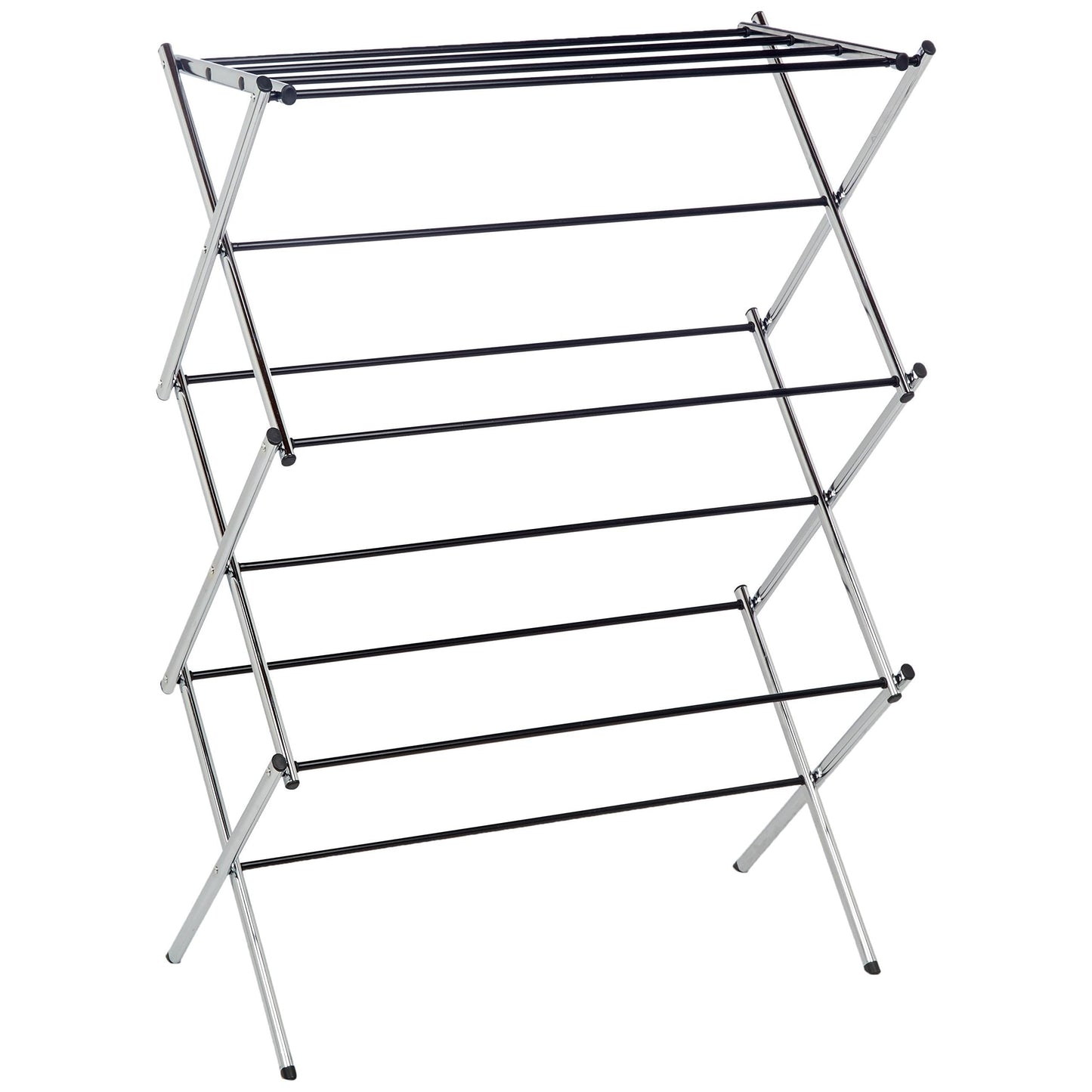 Amazon Basics Foldable Portable Laundry Drying Rack for Indoor Air Drying Clothing, 14.5 x 29.5 x 41.8 inches (LxWxH), Chrome Silver