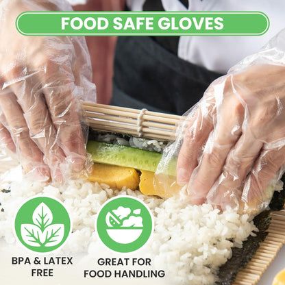 Keppi 600 pcs Plastic Gloves - BPA & Latex Free - For Food Handling - Food Safe - Disposable Gloves for Cooking - Bulk Purchase - Great Fit