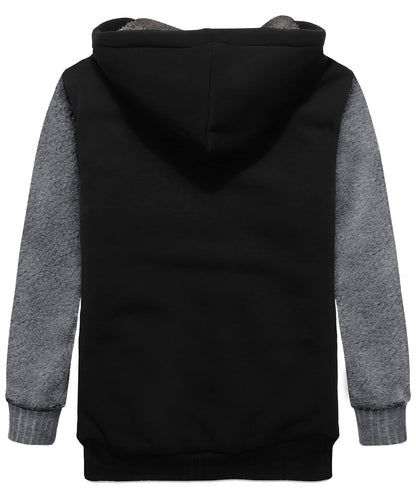SWISSWELL Boys Hoodie Sherpa Fleece Lined Jacket with Zipper Long Sleeve Soft Warm Sweatshirt Outerwear for Kids