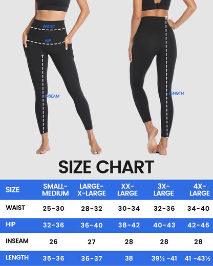 3 Packs Leggings with Pockets for Women, Soft High Waisted Tummy Control Workout Yoga Pants