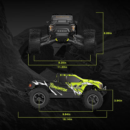 RIAARIO 1/10 Brushless RC Cars, Monster Truck, 50+ MPH, 4WD, Waterproof, Carbon Fiber, Black, Ages 8+
